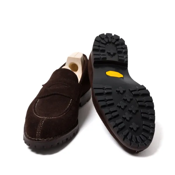 Saint Crispin's Loafer „Norvegian Split Toe" Aus Dunkelbraunem Wildleder* Mto