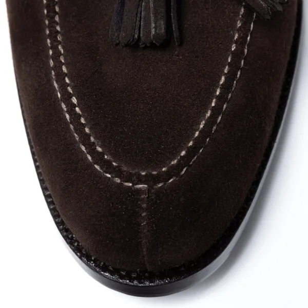 Saint Crispin's Loafer „Split Toe Quaste" Aus Dunkelbraunem Wildleder Purely Ha* Mto
