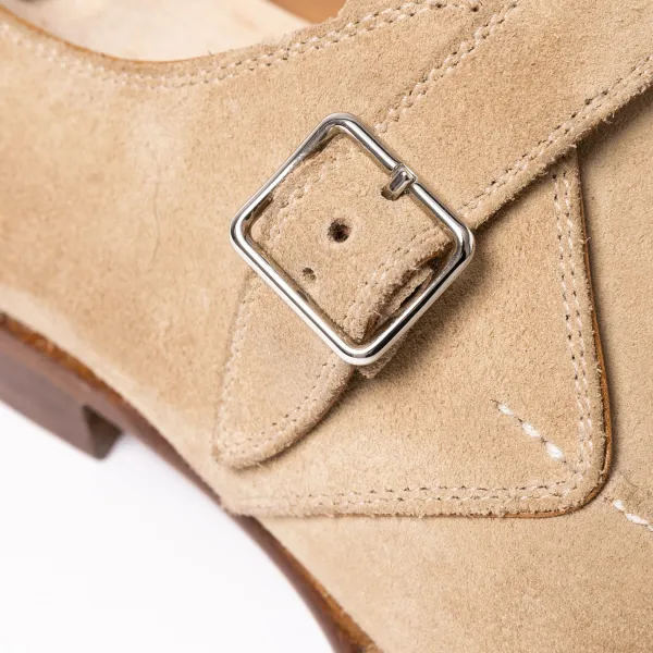 Saint Crispin's Monch „Split Toe Apron" Aus Sandfarbenem Wildleder Reine Handarbeit* Mto