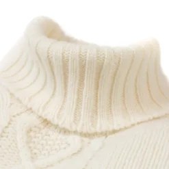 William Lockie Naturweiser Rollkragenpullover „Alain Aran-Cable" Aus 6-Lagigem Lamm* Strickwaren