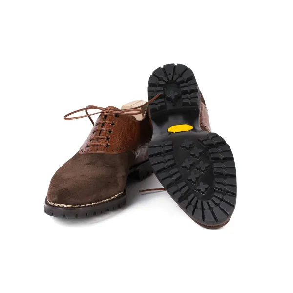 Saint Crispin's Oxford "Saddle" Aus Dunkelbraunem Rauheder - Reine Handarbeit* Mto