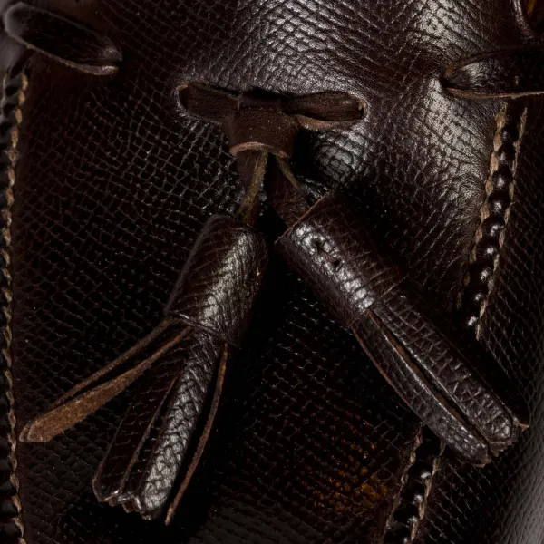 Saint Crispin's Quasten-Loafer „Split Toe" Aus Braunem, Genarbtem Kalbsleder Reine Handarbeit* Mto