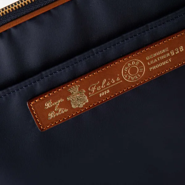 Felisi Reisverschlussetui „Notebook" Aus -Nylon Und Sattelleder* Kleine Lederwaren