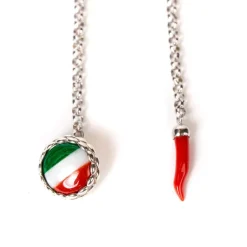 Barbarulo Napoli Reverskette „Le Royal Italy" Aus Sterlingsilber Handgefertigt* Manschettenknöpfe Und Schmuck
