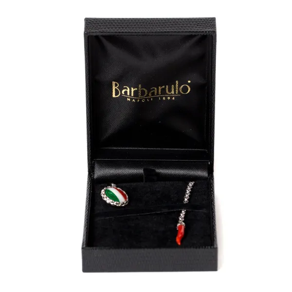 Barbarulo Napoli Reverskette „Le Royal Italy" Aus Sterlingsilber Handgefertigt* Manschettenknöpfe Und Schmuck