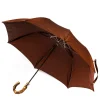 Maglia Rostbrauner Teleskopschirm „Prince De Galles" Mit Bambusgriff* Regenschirme