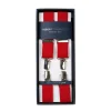 Albert Thurston Rote Elastische Hosentrager „X Back Nickel" Mit Clips* Zahnspange