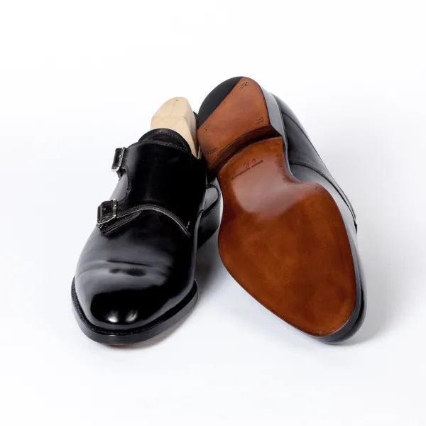 Saint Crispin's Schwarzer Doppelmonk Aus Kalbsleder* Mto