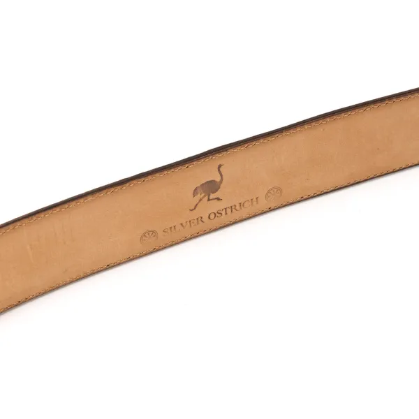 Silberner Strauß Silver Ostrich X Mj: WesternGürtel „Amboise" Aus Braunem Strausenleder* Gürtel