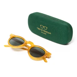 TBD BRILLEN Sonnenbrille "Welt Honey" Mit Grunen Glasern - Handarbeit* Sonnenbrille