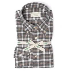 Borriello Sporthemd Aus Geburstetem Vintage-Baumwollflanell Mit Madras-Karomuster Linea Passio* Freizeithemden