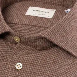 Borriello Sporthemd „Hahnentrittmuster" Aus Weichem Baumwollflanell Linea Passion* Freizeithemden