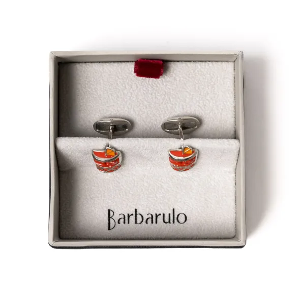 Barbarulo Napoli Sterling Silber Manschettenknopf „Negroni" Reine Handarbeit* Manschettenknöpfe Und Schmuck