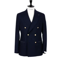 De Petrillo Zweireihige Jacke „Blazer Dorato" Aus Wolle Und Kaschmir Handgefertigt* Anzugjacke