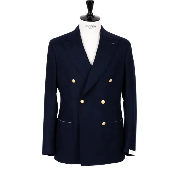 De Petrillo Zweireihige Jacke „Blazer Dorato" Aus Wolle Und Kaschmir Handgefertigt* Anzugjacke